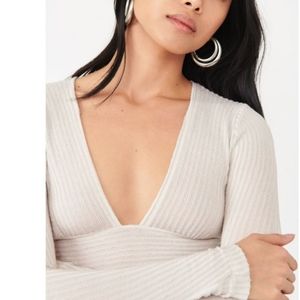 NWT Free People Lindsey Layering Top / Ivory Combo